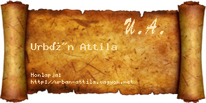 Urbán Attila névjegykártya