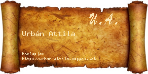 Urbán Attila névjegykártya
